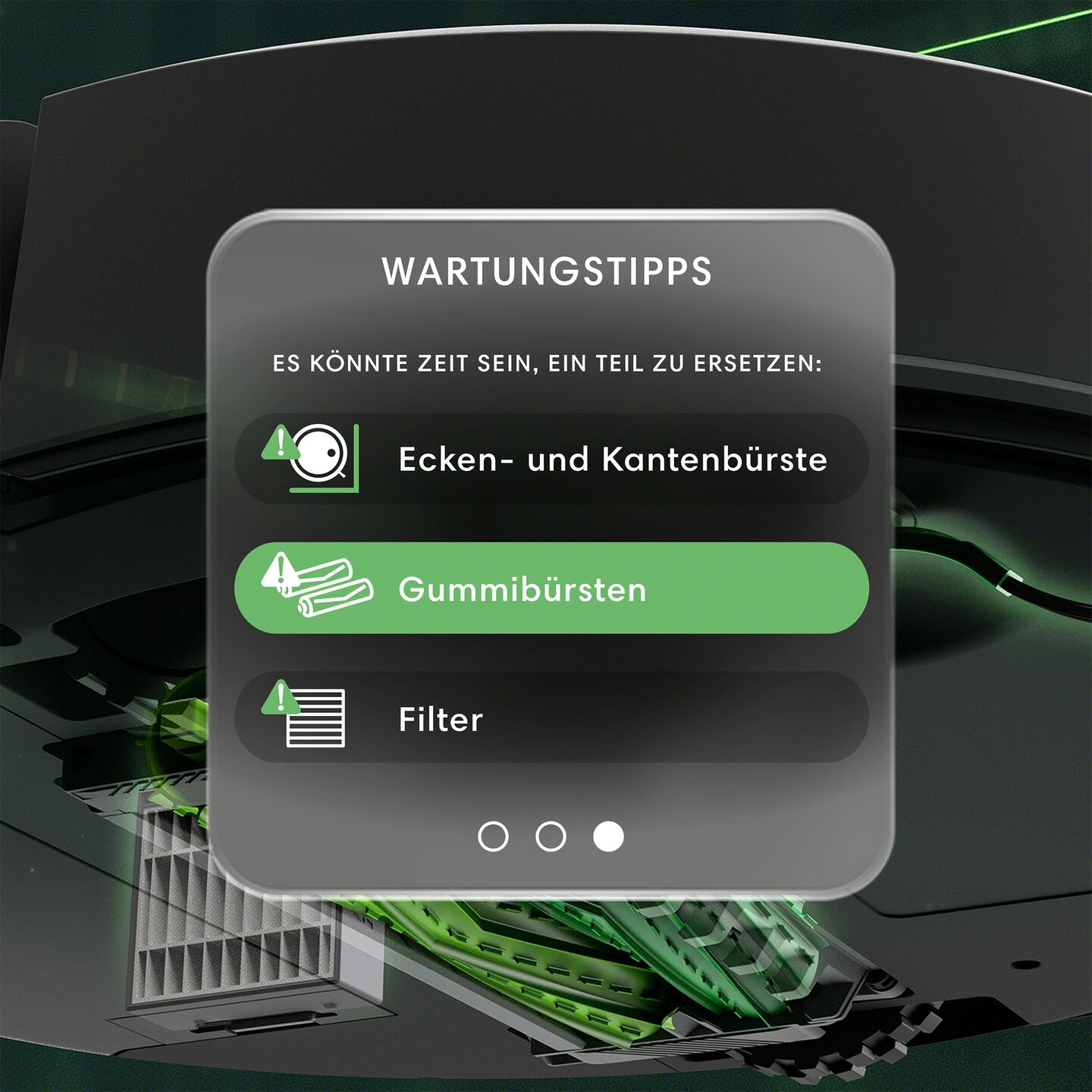 Dashboard zu Roboterwartung und -zustand