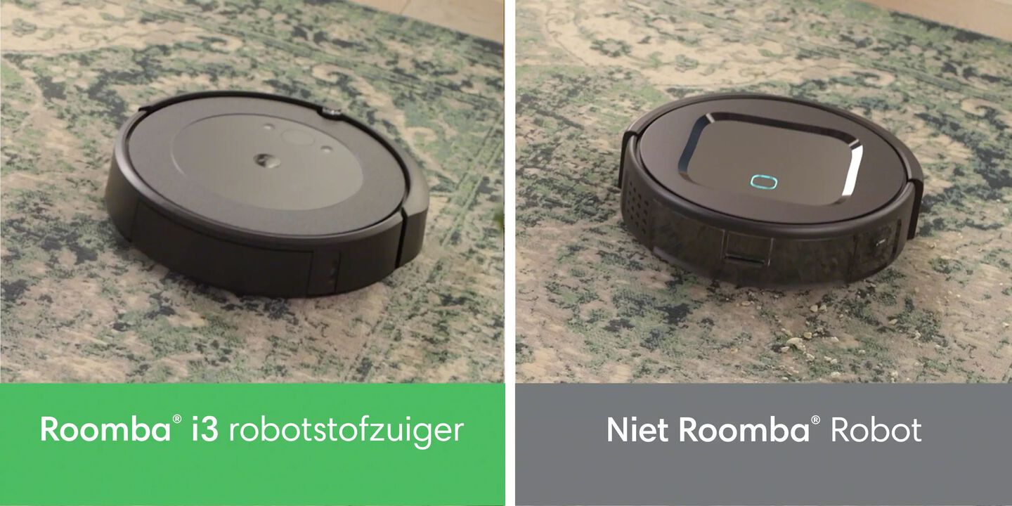 Een vergelijking waarbij een Roomba beter schoonmaakt dan een niet-Roomba