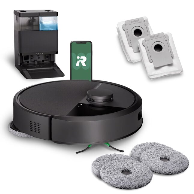 Roomba® Plus 405 Combo-Roboter + AutoWash™ Dock – Schwarz + zusätzlicher Zubehör