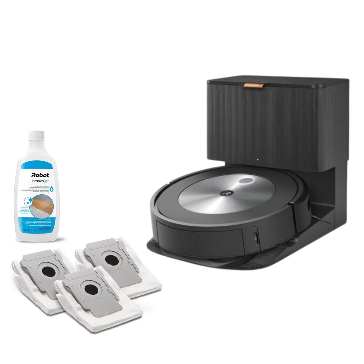 Roomba Combo® j7+ Saug- und Wischroboter + Staubsaugerbeutel 3er-Pack + Hartböden-Reinigungslösung, , large image number 0